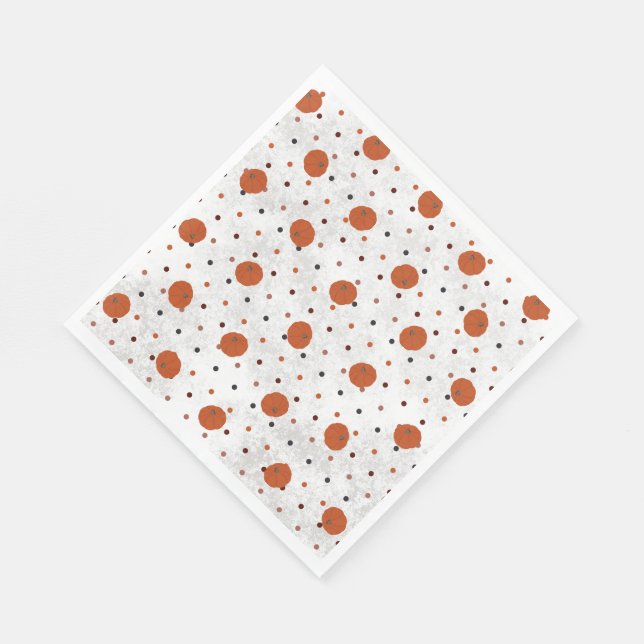 Polka Dot Pumpkin Paper Napkin (Corner)