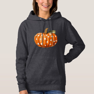 Polka dot pumpkin women's hooded sweatshirt