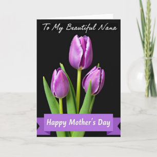 Polka Dot Purple Floral Card