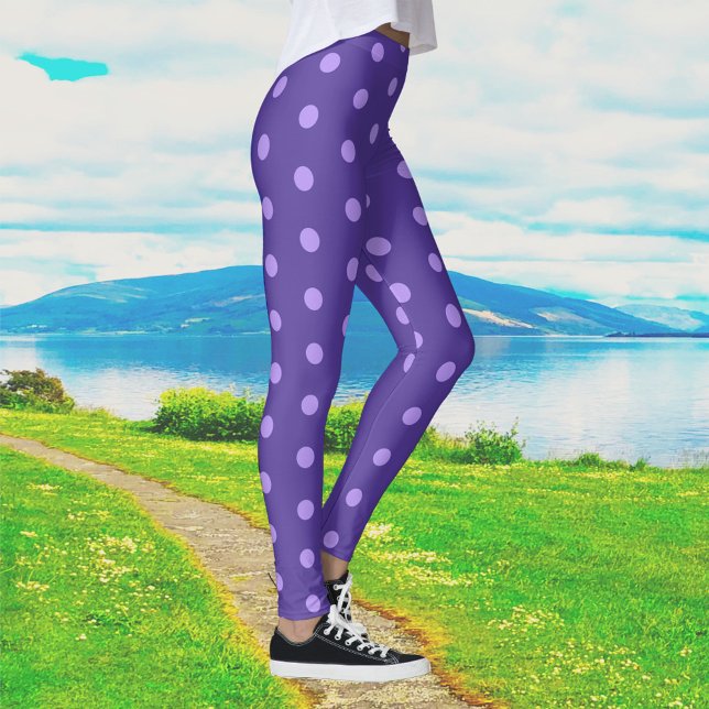 Polka Dot Purple Patterned Leggings (Creator Uploaded)