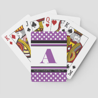 Polka Dot Purple Personalised Playing Cards