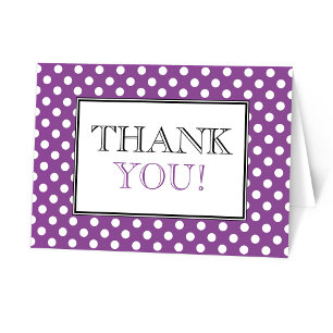 Polka Dot Purple Thank You Card