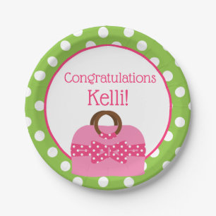 Polka Dot Purse Personalized Party Plates
