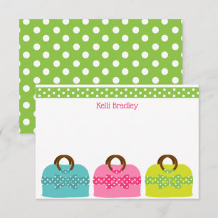 Polka Dot Purses Personalised Note Cards