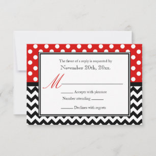 Polka Dot Red & Chevron Reply Cards