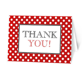 Polka Dot Red Thank You Cards