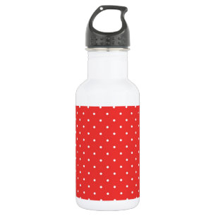 Polka dot red white background custom template 532 ml water bottle