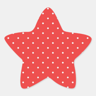 Polka dot red white background custom template star sticker