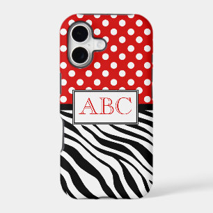 Polka Dot Red & Zebra Print iPhone 5 Case