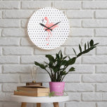 Polka Dot Reto Pink Watercolor flamingo Large Clock<br><div class="desc">Add a stylish and trendy look to you home, or office with our own handprinted retro style pink watercolour flamingo. Blush pinks, and polka dot pattern adds a stylish flair to this California style clock. All illustrations contained in this pink watercolour flamingo clock design are hand-drawn original artwork by Moodthology....</div>
