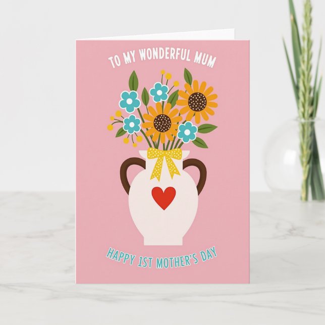 Polka Dot Ribbon Bouquet Card (Front)