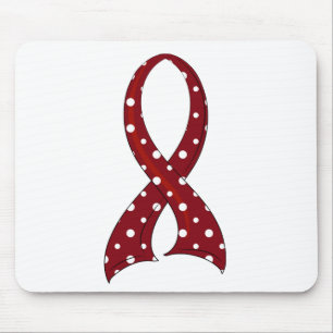 Polka Dot Ribbon Head and Neck Cancer Mouse Pad