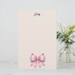 Polka Dot Ribbon Stationery