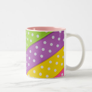 Polka Dot Ribbons Ceramic Mug