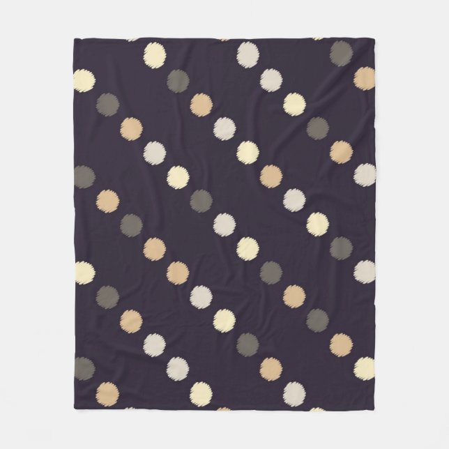 Polka dot seamless pattern. Scribble texture. Text Fleece Blanket (Front)