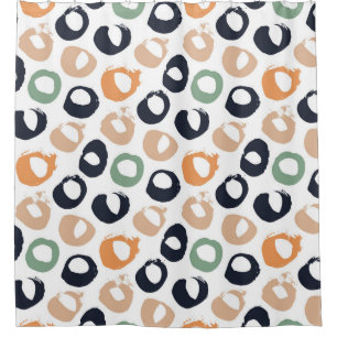 Polka dot seamless pattern. Vintage illustration. Shower Curtain