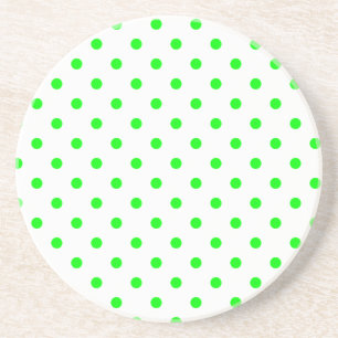 Polka Dot Series---Green & White coaster