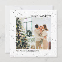 Polka Dot Simple Black White Minimalist Christmas