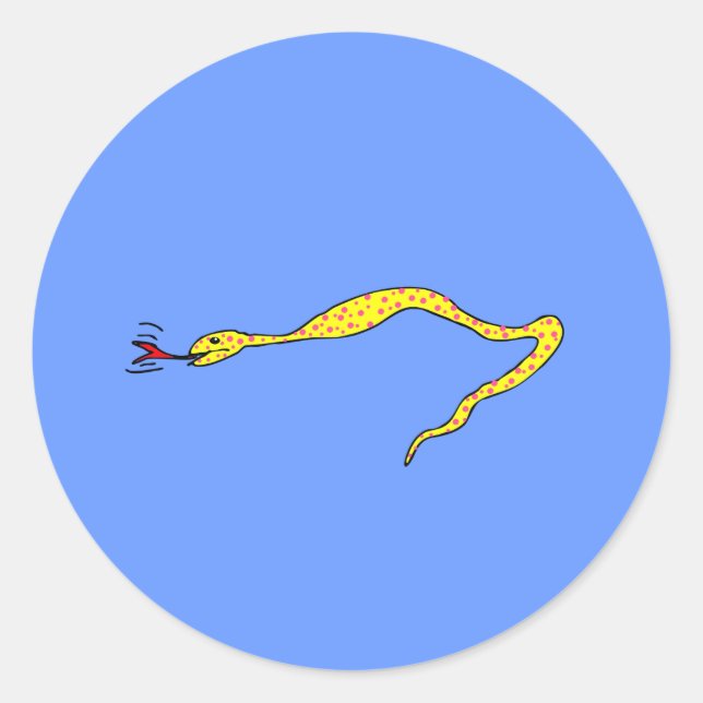 Polka Dot Snake Classic Round Sticker (Front)