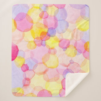 Polka Dot Splash: Colourful Watercolor Sherpa Blanket