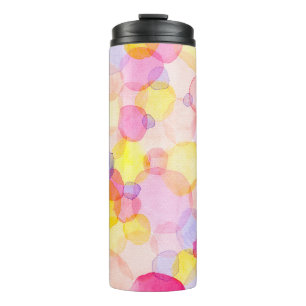 Polka Dot Splash: Colourful Watercolor Thermal Tumbler