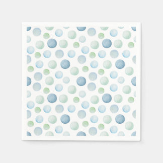 "Polka Dot Splash" Watercolor Baby Shower Napkins