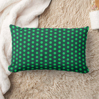 Polka Dot Spots Emerald Green Tones Lumbar Cushion