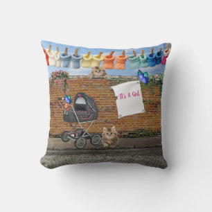 Polka-Dot Street Art Scene Cushion