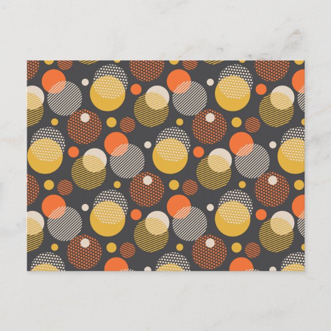 Polka Dot Stripe Pattern Holiday Postcard (Front)