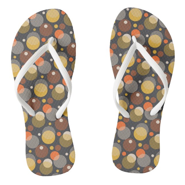 Polka Dot Stripe Pattern Jandals (Footbed)