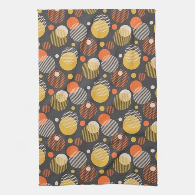 Polka Dot Stripe Pattern Tea Towel (Vertical)