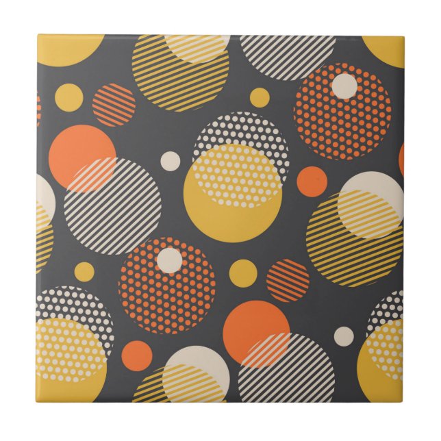 Polka Dot Stripe Pattern Tile (Front)