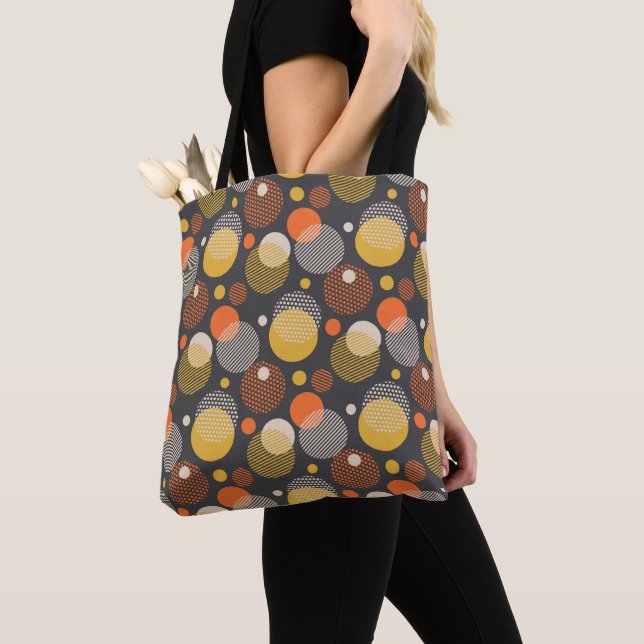 Polka Dot Stripe Pattern Tote Bag (Close Up)