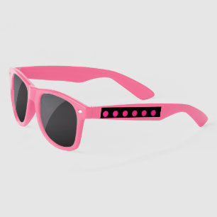 Polka Dot Sunglasses (Black & Neon Pink)