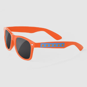 Polka Dot Sunglasses (Denim Blue & Orange)