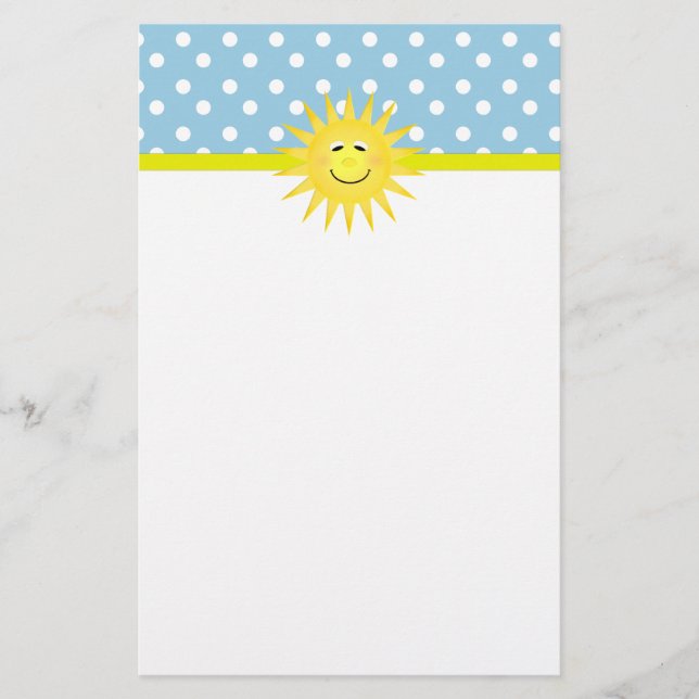 Polka Dot & Sunshine Stationary Stationery (Front)