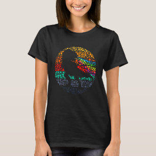 Polka Dot T Rex Dinosaur Rainbow Fire Internationa T-Shirt