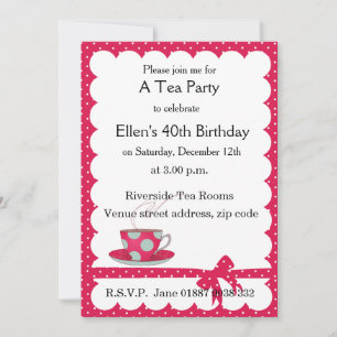 Polka Dot Tea Party Invitation