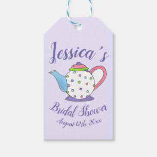 Polka Dot Teapot Afternoon Tea Bridal Baby Shower Gift Tags