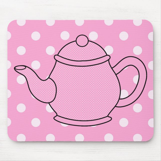 Polka Dot Teapot V4 Mouse Pad (Front)