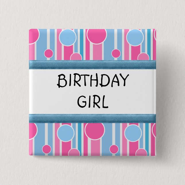 POLKA DOT THEMED BIRTHDAY GIRL PIN (Front)
