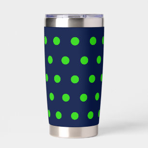 Polka Dot Thermal Tumbler (Navy Blue & Lime Green)