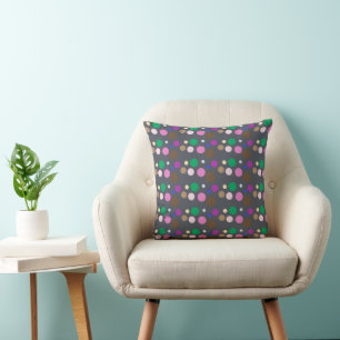 Polka Dot Throw Pillow with gray background