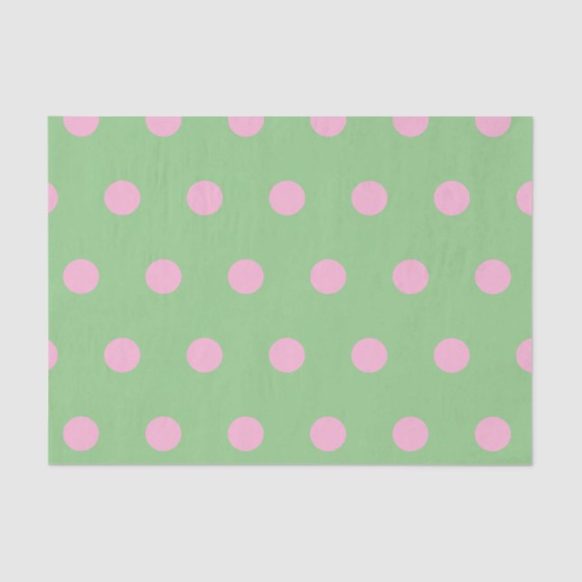 Polka Dot Tissue Paper (Sage Green & Pastel Pink) (Front)