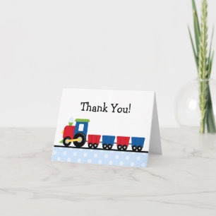 Polka Dot Train Thank You Card