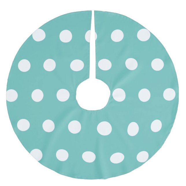 Polka Dot Tree Skirt (Aqua & White) (Front)