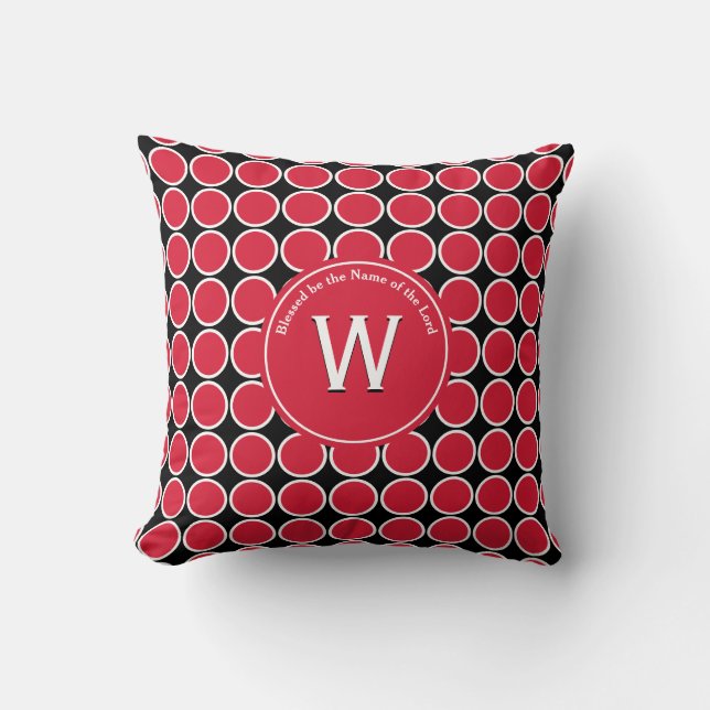 POLKA DOT Trinidad Colours Customised Monogram Cushion (Front)