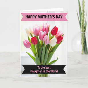 Polka Dot Tulip Blooms Greeting Card