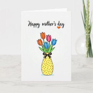 Polka Dot Vase Mothers Day Card