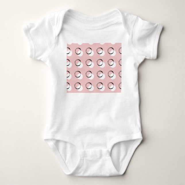 Polka dot, versatile seamless pattern baby bodysuit (Front)